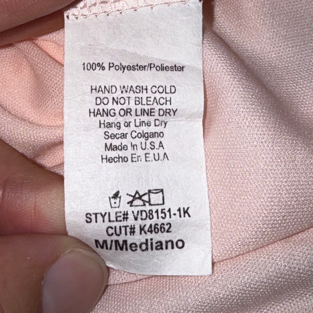 PinkBlush Light Pink Chiffon V-Neck Flutter Sleeve Maxi Dress VD8151-1K Medium - Picture 3 of 6